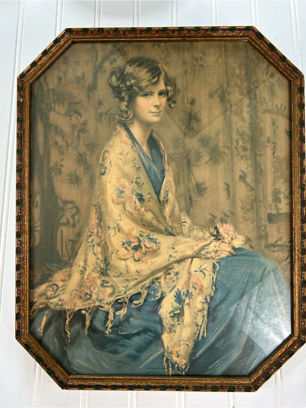 Vintage Art Alice Blue Framed Print Arthur Garrett Wood Girl 1920’s 14x12